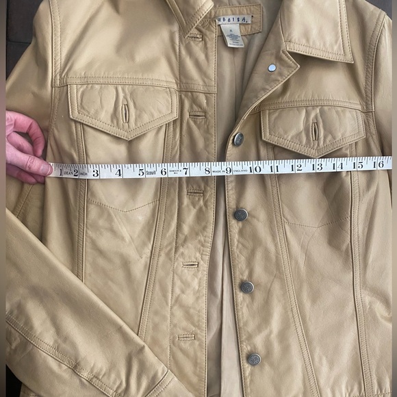 Vintage 90s Camel Leather Jacket M - Picture 6 of 13